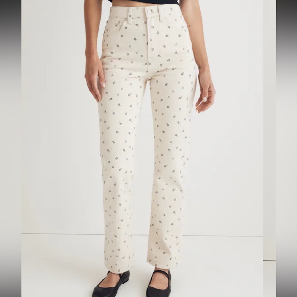 NWOT Madewell The '90s Straight Jeans in Daisy Drizzle